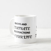 Motivational Quote Mug - Remove and Eliminate... Kaffeetasse (Vorderseite Links)