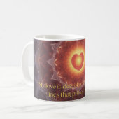Motivational Quote on Love Mug Kaffeetasse (Vorderseite Links)
