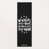 Motivational Quote personalized name Workout Black Yogamatte (Rückseite)