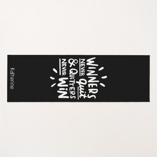 Motivational Quote personalized name Workout Black Yogamatte (Vorderseite (Horizontal))