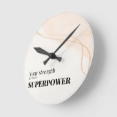 Motivational Quote  Runde Wanduhr (Winkel)