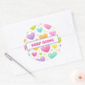 Motivational Quote Sticker | Pastel Hearts Design (Umschlag)