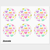 Motivational Quote Sticker | Pastel Hearts Design (Blatt)
