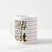 Motivational Quote Stripe Design Mug Kaffeetasse (Vorderseite Links)