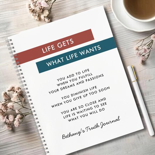 Motivational Quote Terracotta Teal Truth Journal Notizblock