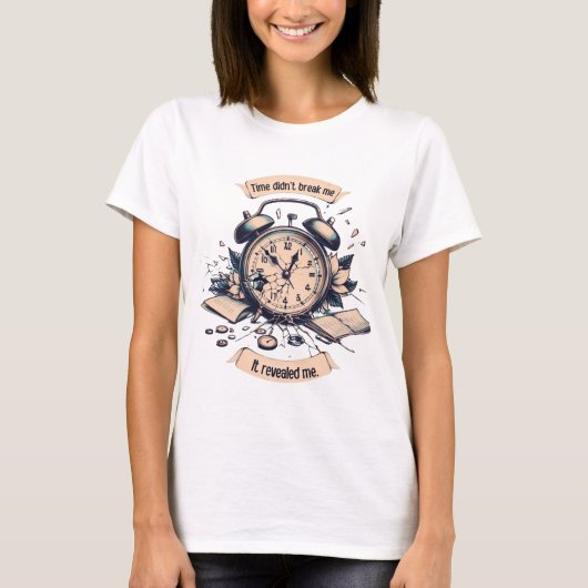 Motivational quote with a broken clock – Symbolic T-Shirt (Vorderseite)