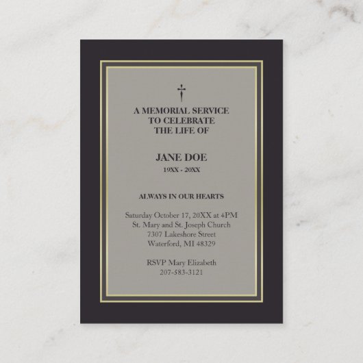 Motivational Quote with Buttefly in Loving Memory Visitenkarte (Rückseite)