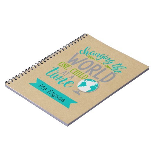 Motivational Quotes Kraft Notebook for Teachers Notizblock (Linke Seite)