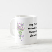 Motivational Retirement Quote Purple Wildflower Kaffeetasse (Vorderseite Links)