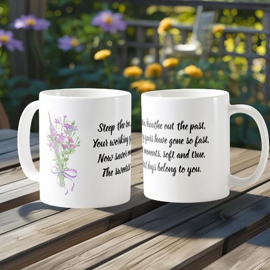Motivational Retirement Quote Purple Wildflower Kaffeetasse