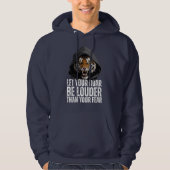 Motivational Roaring Tiger Courage Quote Hoodie (Vorderseite)