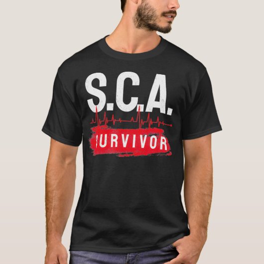 Motivational SCA Survivor Heart Attack SCA Awarene T-Shirt (Vorderseite)