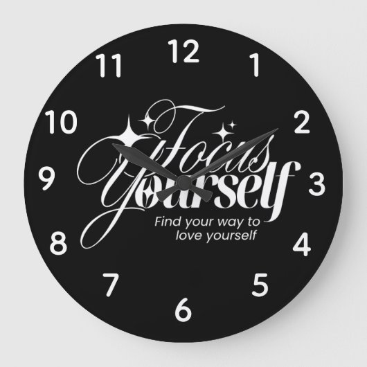 Motivational Self-Love Wall Clock Große Wanduhr (Vorderseite)