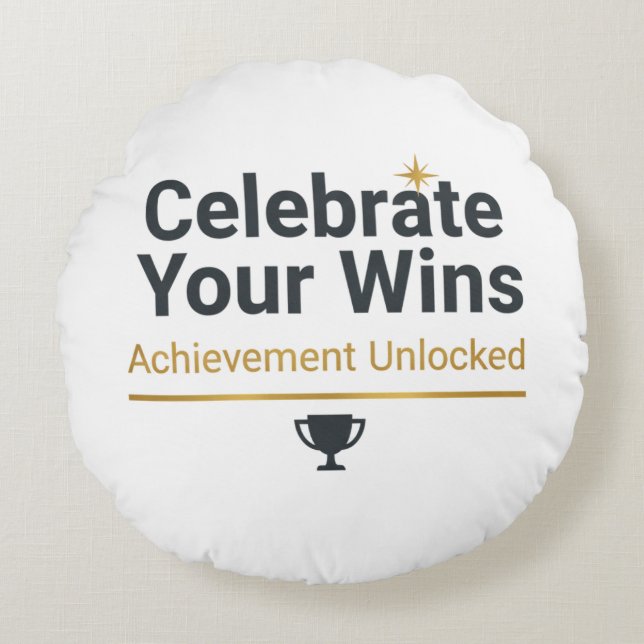 Motivational Success Gift  Rundes Kissen (Vorderseite)