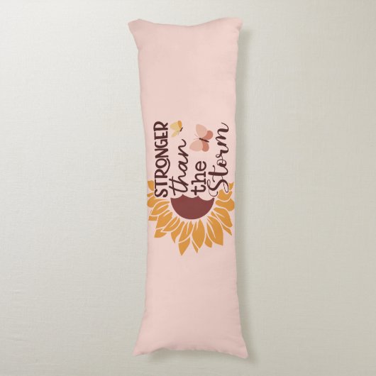 Motivational Sunflower Body Pillow Seitenschläferkissen (Vorderseite Vertikal)