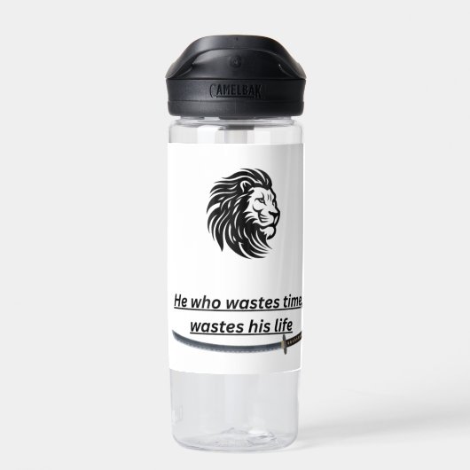 Motivational Time Saver Water Bottle Trinkflasche (Rückseite)