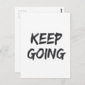 Motivational typography keep going paint stroke postkarte (Vorne/Hinten)