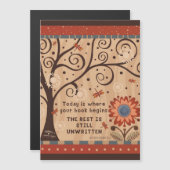 Motivational Unwritten Quote Floral Magnetic Card Magnetkarte (Vorne/Hinten)