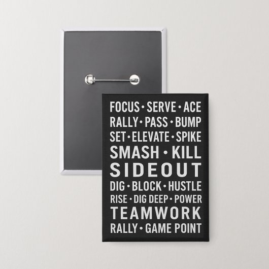 Motivational Volleyball  Button (Vorderseite/Rückseite)