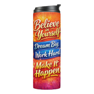 Motivational Water Bottle with Positive Quotes Thermosbecher