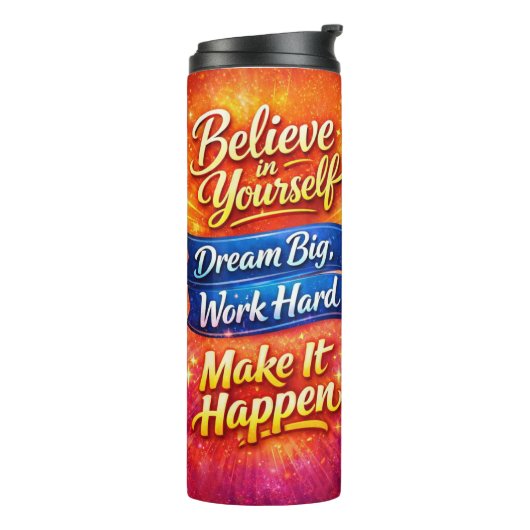 Motivational Water Bottle with Positive Quotes Thermosbecher (Nach links gedreht)