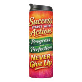 Motivational Water Bottle with Positive Quotes Thermosbecher (Nach rechts gedreht)