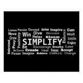 Motivational Word Cloud On Black Poster (Vorderseite)