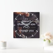 Motivational Words - Workout Quadratische Wanduhr (Zuhause)