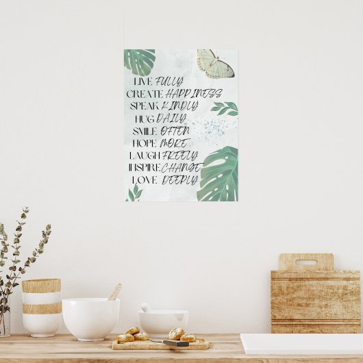 Motivational Zen Affirmation Wall Art Poster (Küche)