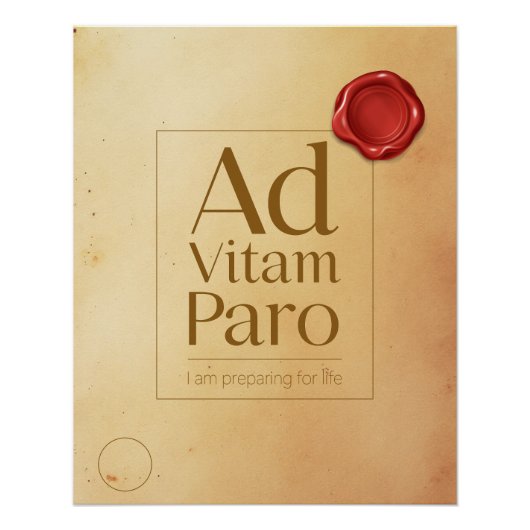 Motivationale Vorbereitung Quote - Latin Poster Ar (Vorderseite)