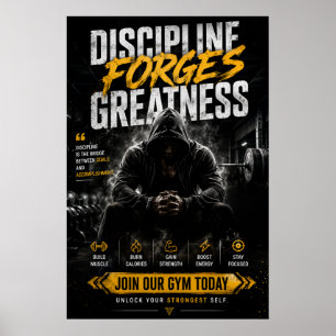 Motivationaler Turnhalle- und Fitnessposter Poster