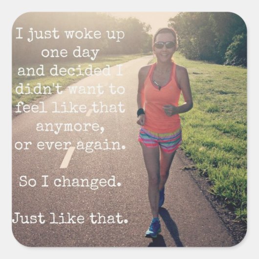 Motivationales Fitness Gym Quadratischer Aufkleber (Vorderseite)