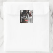 Motivationales Fitness Gym Quadratischer Aufkleber (Tasche)