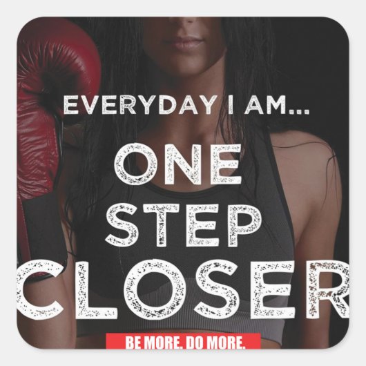 Motivationales Fitness Gym Quadratischer Aufkleber (Vorderseite)