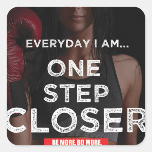 Motivationales Fitness Gym Quadratischer Aufkleber