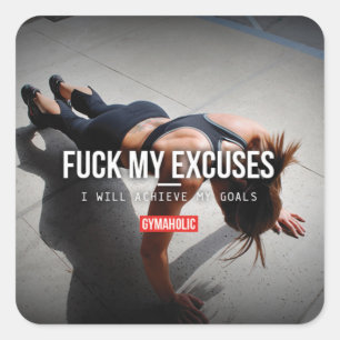 Motivationales Fitness Gym Quadratischer Aufkleber