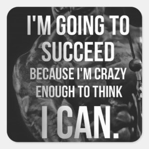 Motivationales Fitness Gym Quadratischer Aufkleber