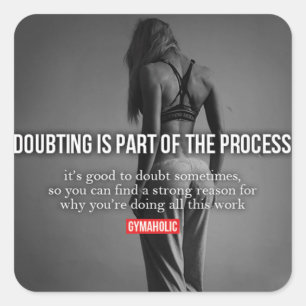 Motivationales Fitness Gym Quadratischer Aufkleber