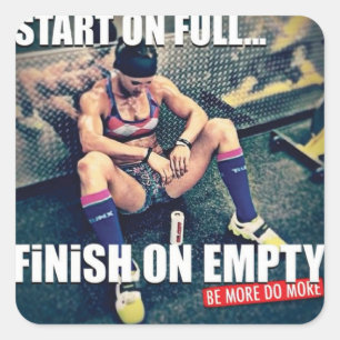 Motivationales Fitness Gym Quadratischer Aufkleber