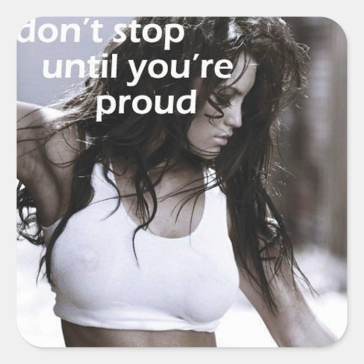 Motivationales Fitness Gym Quadratischer Aufkleber (Vorderseite)