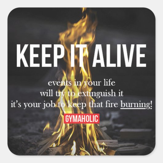 Motivationales Fitness Gym Quadratischer Aufkleber (Vorderseite)