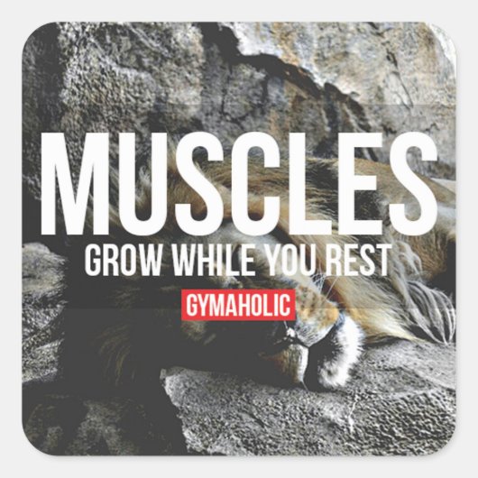 Motivationales Fitness Gym Quadratischer Aufkleber (Vorderseite)