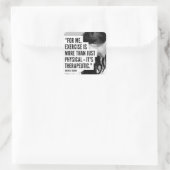 Motivationales Fitness Gym Quadratischer Aufkleber (Tasche)