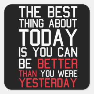 Motivationales Fitness Gym Quadratischer Aufkleber