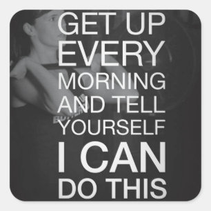 Motivationales Fitness Gym Quadratischer Aufkleber