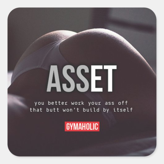 Motivationales Fitness Gym Quadratischer Aufkleber (Vorderseite)