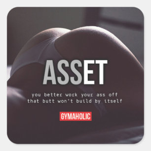 Motivationales Fitness Gym Quadratischer Aufkleber