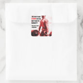 Motivationales Fitness Gym Quadratischer Aufkleber (Tasche)