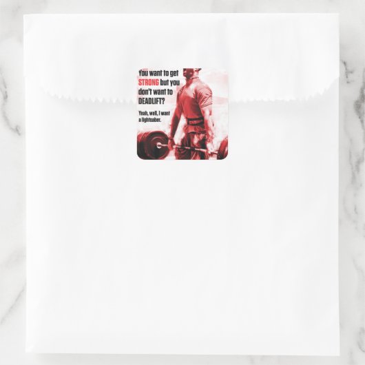 Motivationales Fitness Gym Quadratischer Aufkleber (Tasche)