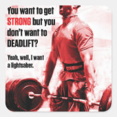 Motivationales Fitness Gym Quadratischer Aufkleber (Vorderseite)